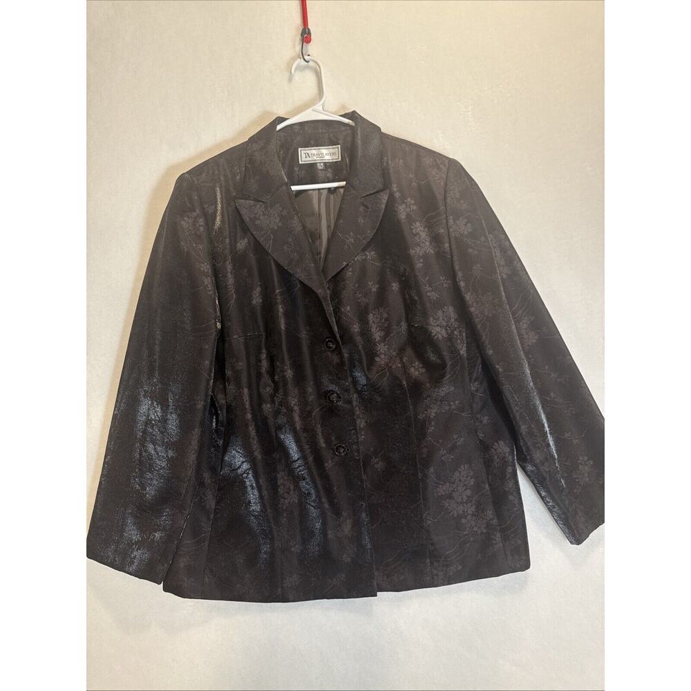 TRAVIS AYERS Women's Blazer Jacket Size 16 W Floral Pattern Silk Blend